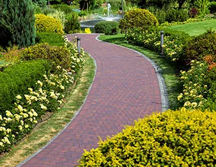 beautiful paver landscape path